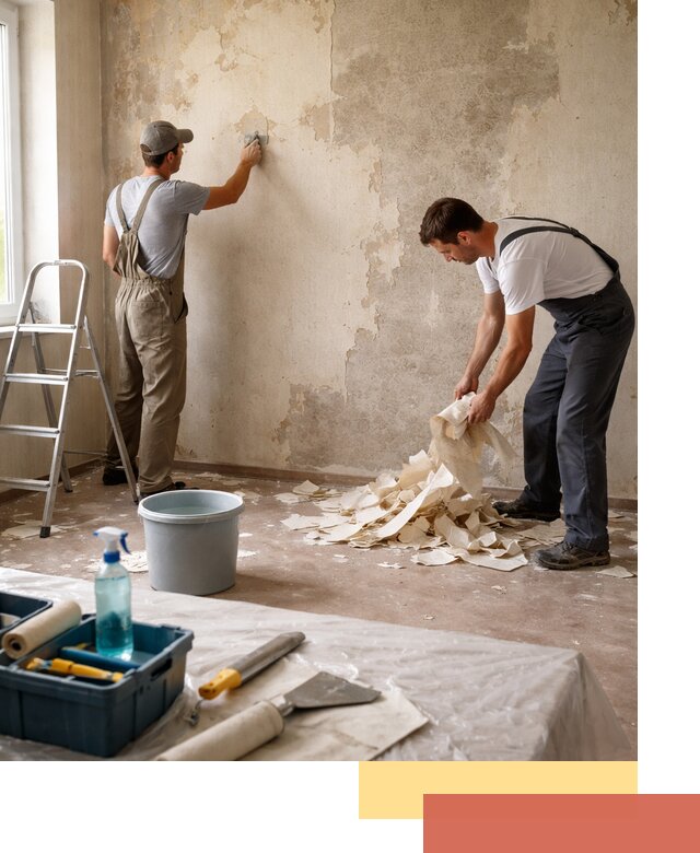 Снятие старых обоев в Фурманове быстро и качественно