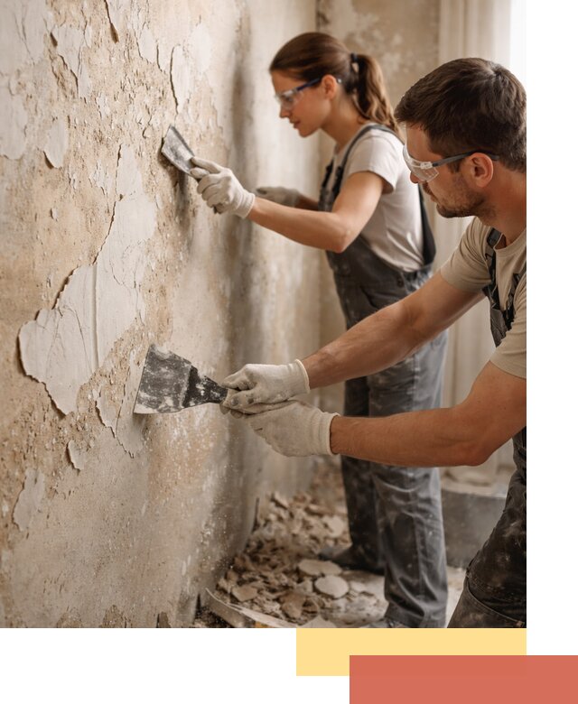 Снятие старой шпаклевки и подготовка поверхностей в Фурманове