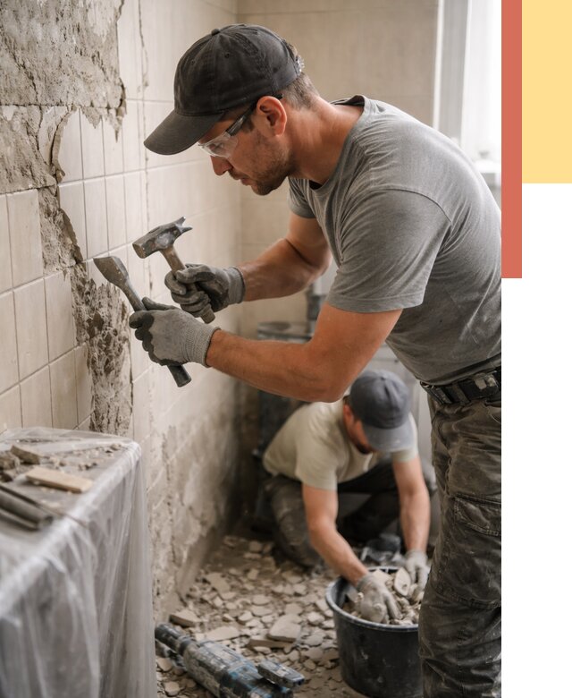 Демонтаж плитки со стен в Фурманове от 866 руб. — быстро и недорого | ОТДЕЛОЧНИК-Фрв