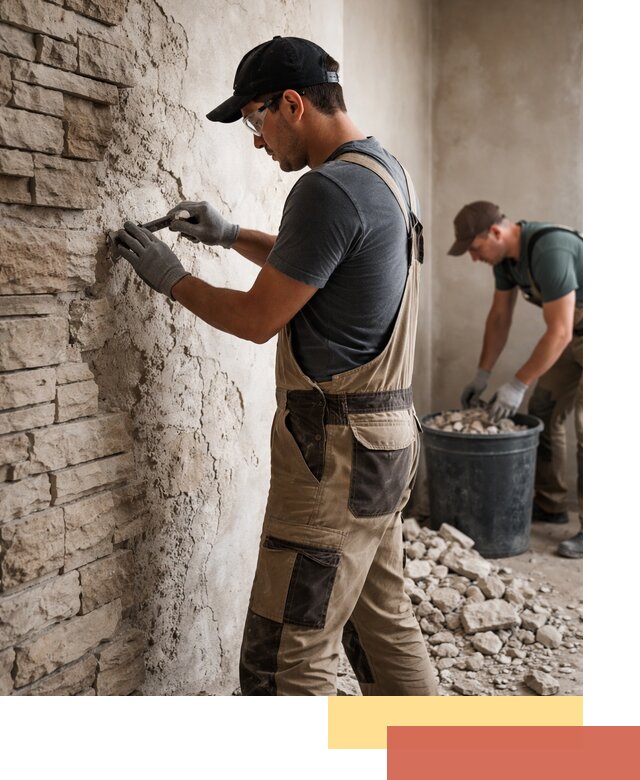 Демонтаж декоративного камня в Фурманове профессионально и безопасно