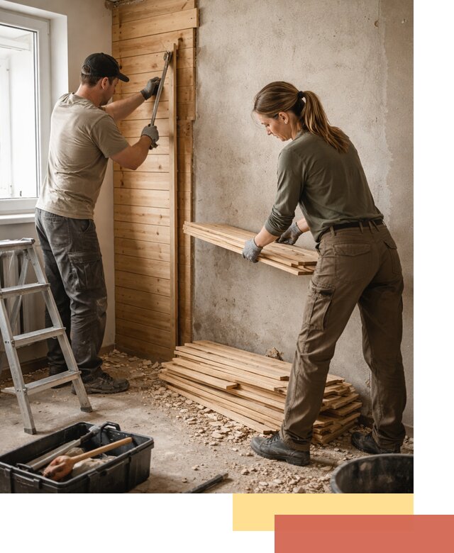 Демонтаж вагонки со стен в Фурманове — профессиональный демонтаж