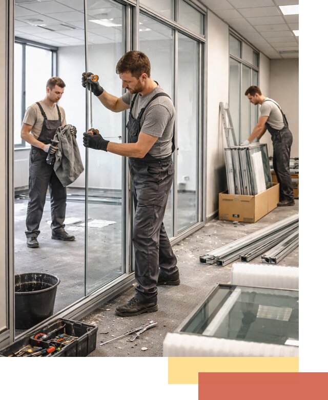 Демонтаж стеклянных перегородок в Фурманове быстро и безопасно