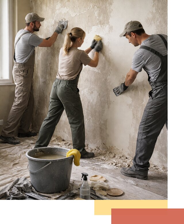 Очистка стен от клея и грунтовки в Фурманове качественно и быстро