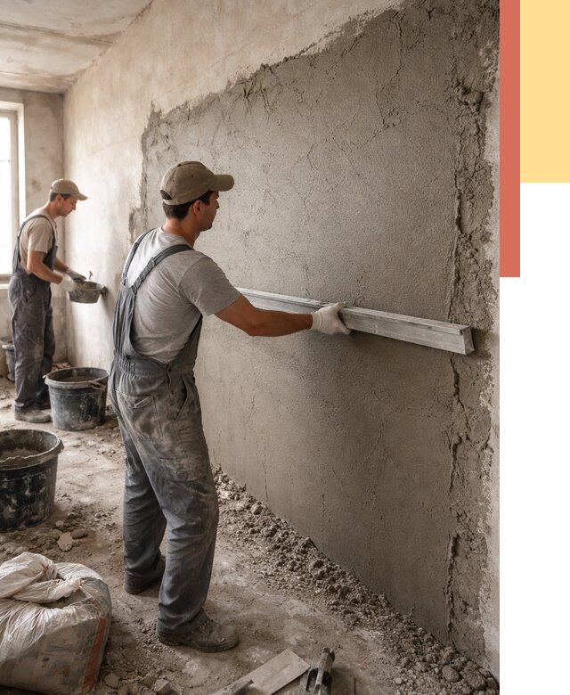 Цементная штукатурка стен в Фурманове от 4585 руб/м2 — быстро и недорого | ОТДЕЛОЧНИК-Фрв