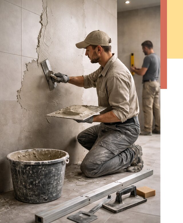 Штукатурка стен в ванной в Фурманове от 4585 руб./м² — выравнивание под ключ | ОТДЕЛОЧНИК-Фрв