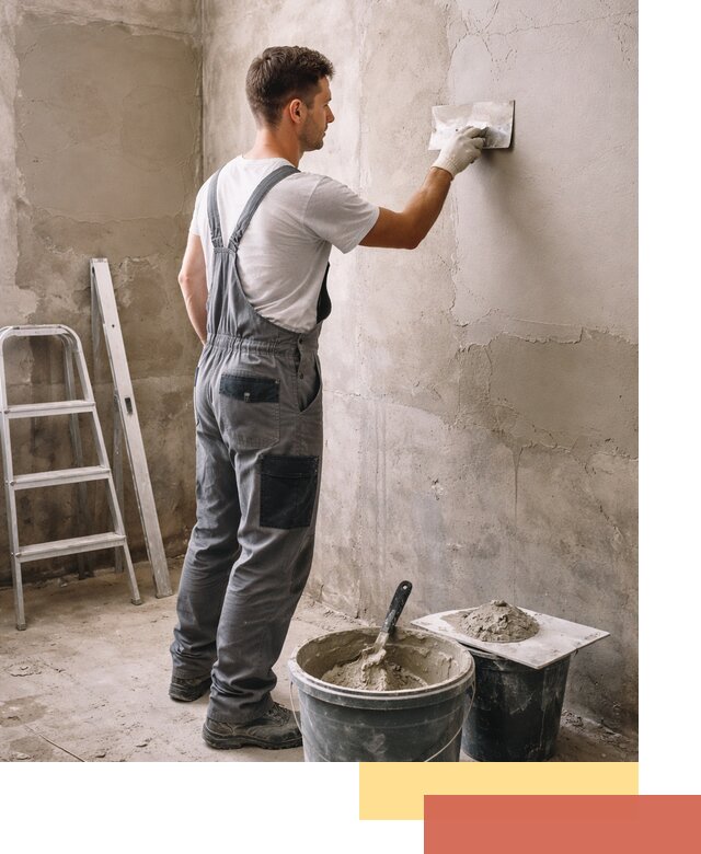 Штукатурка стен в ванной под ключ в Фурманове