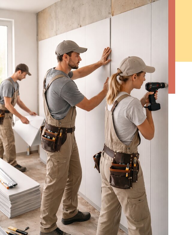 Монтаж ПВХ панелей на стены в Фурманове от 458 руб/м2 — быстро и недорого | ОТДЕЛОЧНИК-Фрв