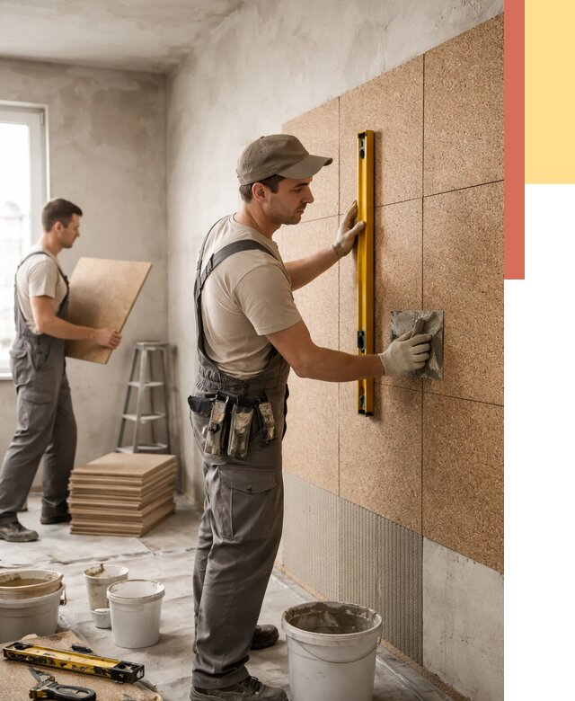 Монтаж пробковых панелей на стены в Фурманове от 3566 руб. — ОТДЕЛОЧНИК-Фрв