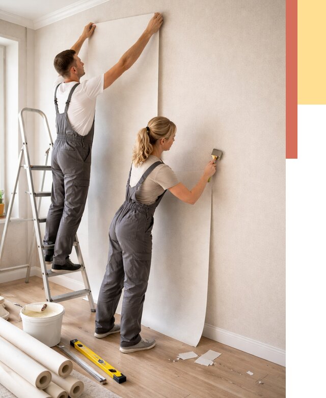 Поклейка флизелиновых обоев в Фурманове от 6113 руб. | Быстро и недорого — ОТДЕЛОЧНИК-Фрв