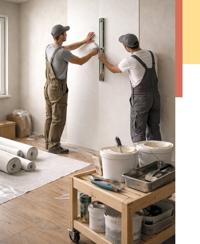 Поклейка стеклообоев в Фурманове от 6622 руб. за м2 — быстро и недорого | ОТДЕЛОЧНИК-Фрв