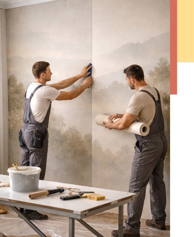 Поклейка фотообоев в Фурманове от 8660 руб/м² — быстро и недорого | ОТДЕЛОЧНИК-Фрв