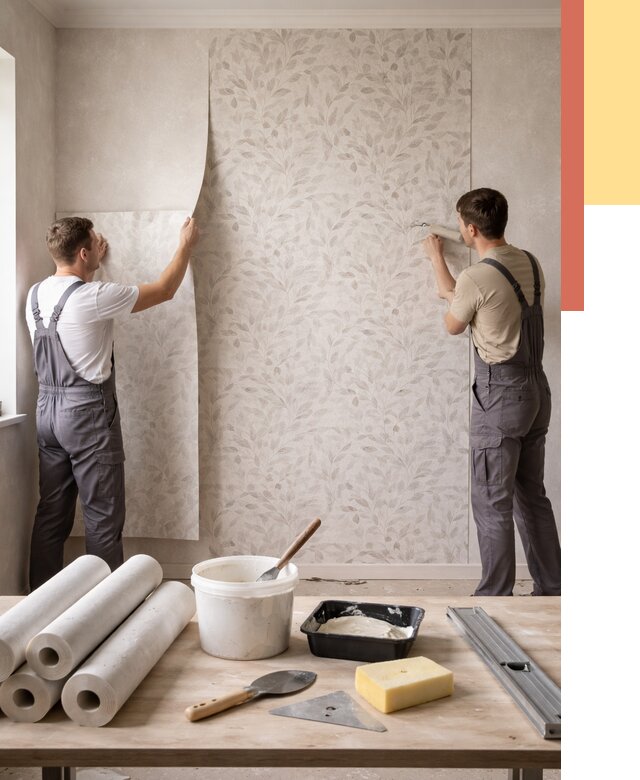 Поклейка обоев с подбором рисунка в Фурманове от 3566 руб. | ОТДЕЛОЧНИК-Фрв - быстро и недорого