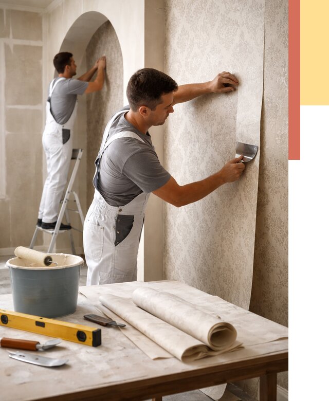 Поклейка обоев на сложные стены в Фурманове от 2853 руб. под ключ | ОТДЕЛОЧНИК-Фрв