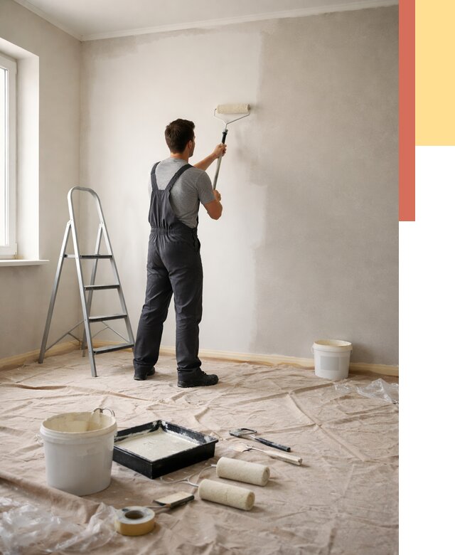 Покраска стен моющейся краской в Фурманове от 357 руб./м² — быстро и недорого | ОТДЕЛОЧНИК-Фрв