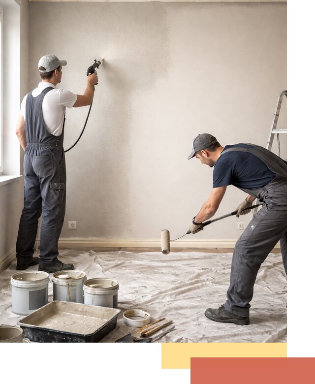 Покраска стен моющейся краской и защита поверхностей в Фурманове