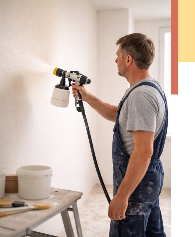 Покраска стен краскопультом в Фурманове от 7641 руб. — механизированная покраска | ОТДЕЛОЧНИК-Фрв