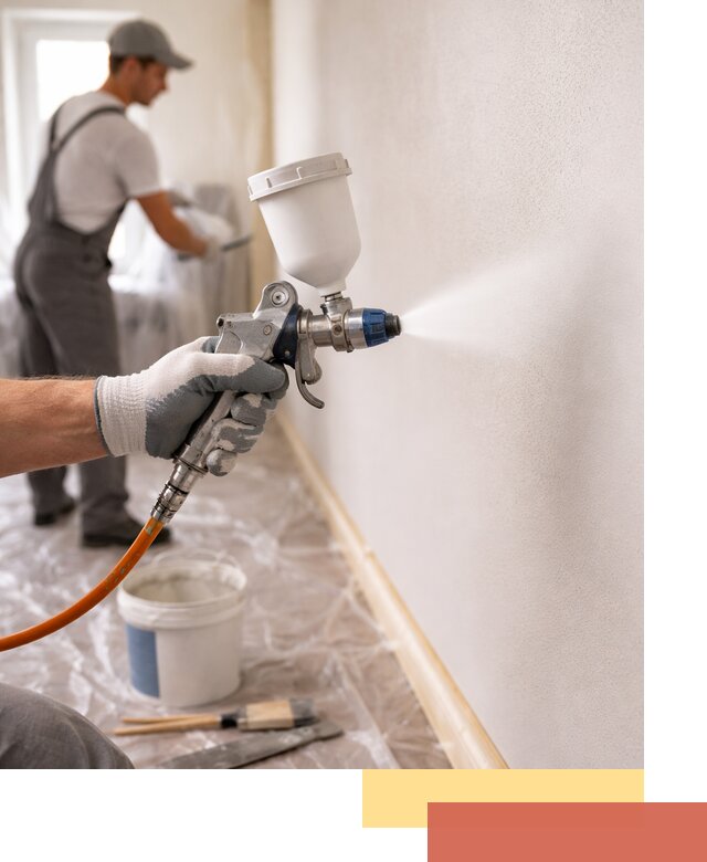 Покраска стен краскопультом в Фурманове быстро и качественно