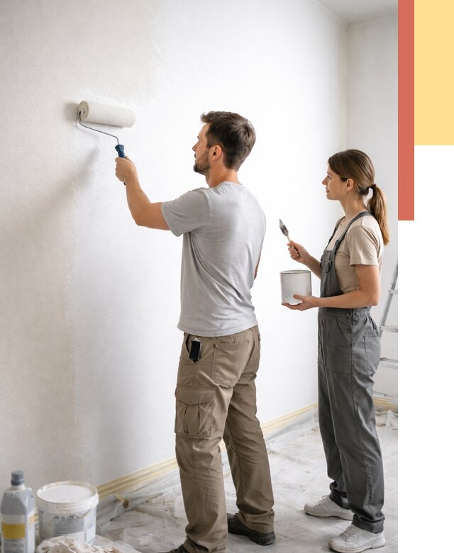 Окраска стен по стеклохолсту в Фурманове от 4585 руб/м² под ключ | ОТДЕЛОЧНИК-Фрв