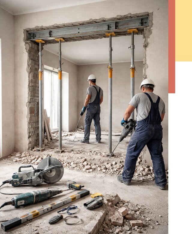 Прорезка проема в стене в Фурманове от 4585 руб. — быстро и недорого | ОТДЕЛОЧНИК-Фрв