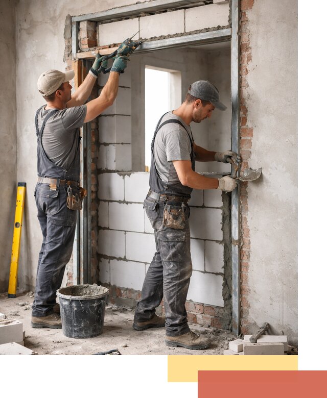 Закладка дверного проема под ключ в Фурманове: демонтаж, монтаж, отделка