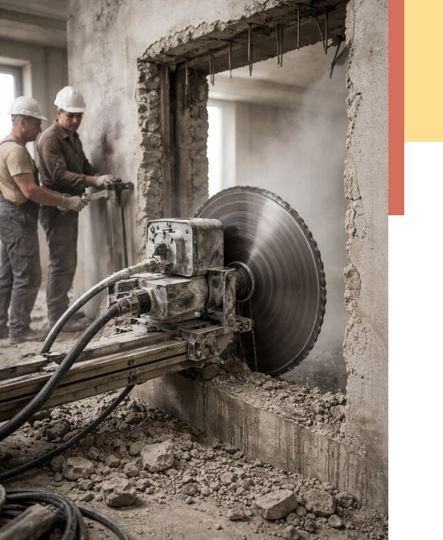 Алмазная резка проемов в Фурманове от 4585 руб. быстро и недорого | ОТДЕЛОЧНИК-Фрв