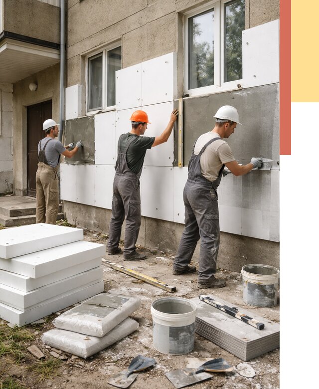 Утепление стен пенопластом в Фурманове от 1783 руб. — недорого и под ключ | ОТДЕЛОЧНИК-Фрв