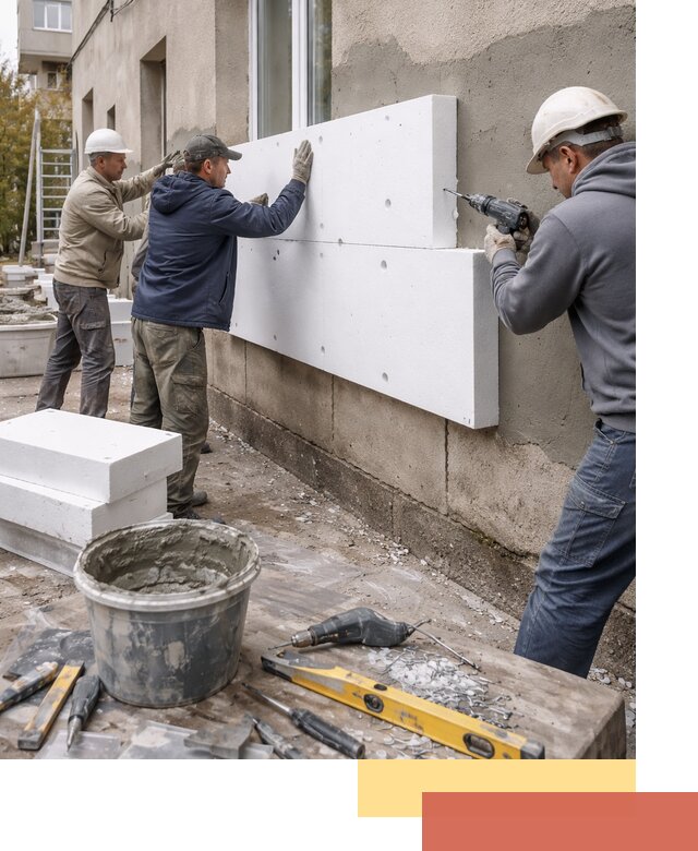 Утепление наружных стен пенопластом в Фурманове