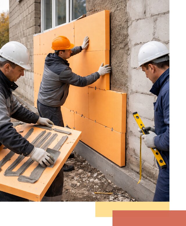 Утепление фасада пеноплексом под ключ в Фурманове