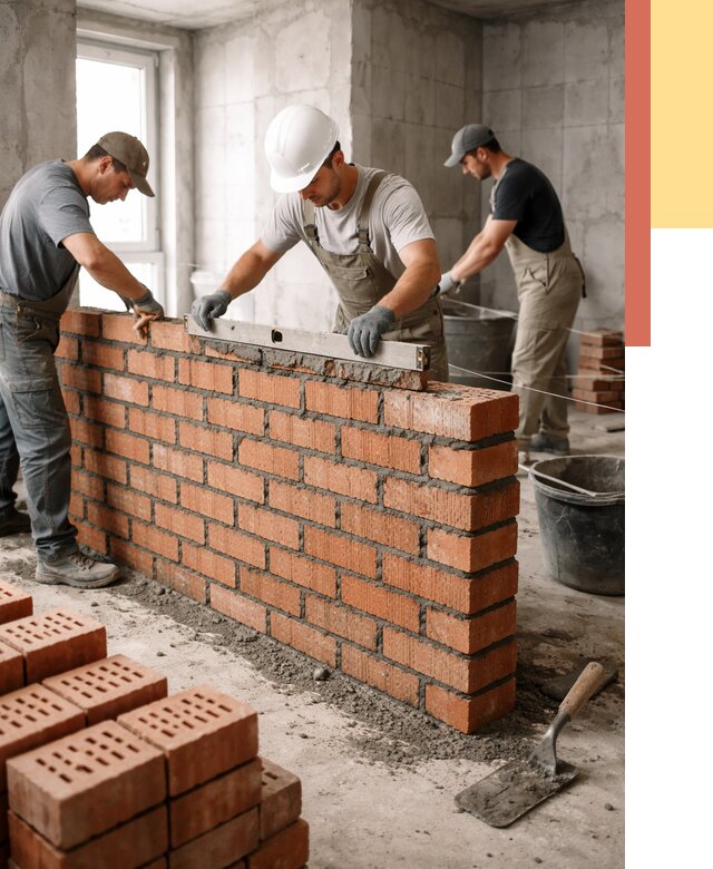 Кладка перегородок из кирпича в Фурманове от 3566 руб. за м² | ОТДЕЛОЧНИК-Фрв