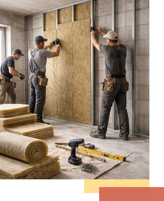 Шумоизоляция перегородок из блоков в Фурманове — монтаж и защита шумоизоляцией