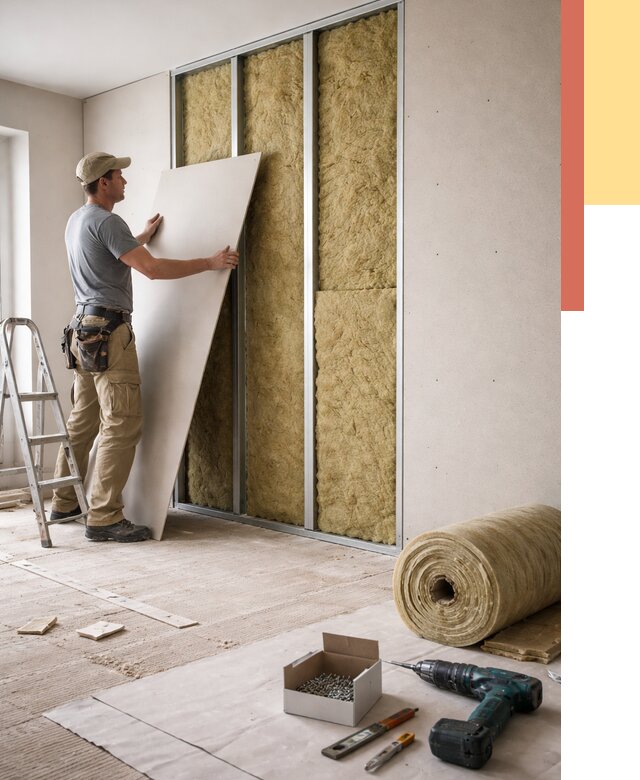 Перегородка из гипсокартона с шумоизоляцией в Фурманове от 3179 руб. | ОТДЕЛОЧНИК-Фрв