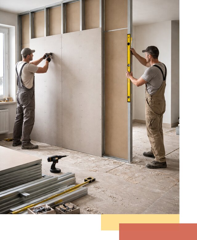 Зонирующая перегородка из гипсокартона под ключ в Фурманове