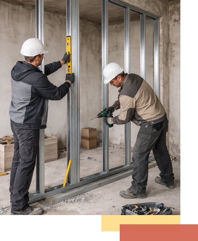 Монтаж каркаса перегородки из профиля в Фурманове