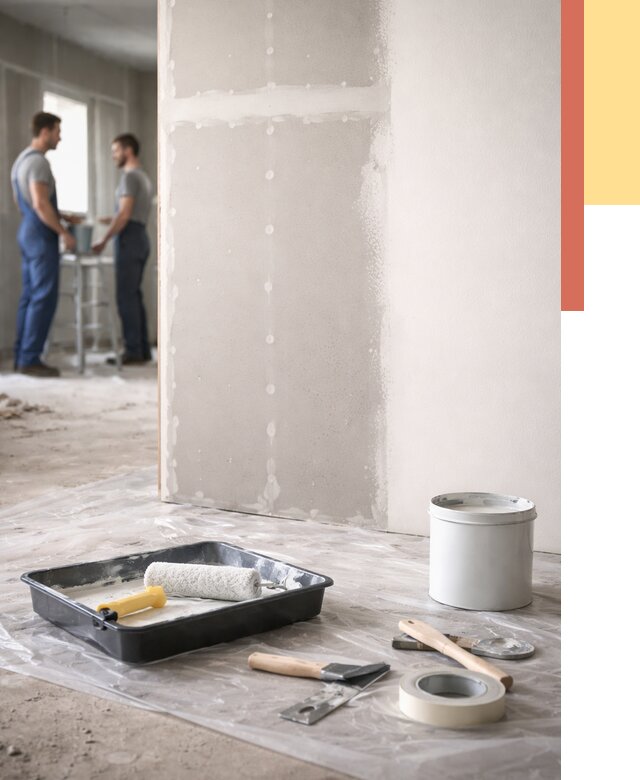 Покраска перегородок из гипсокартона в Фурманове от 4585 руб. под ключ | ОТДЕЛОЧНИК-Фрв