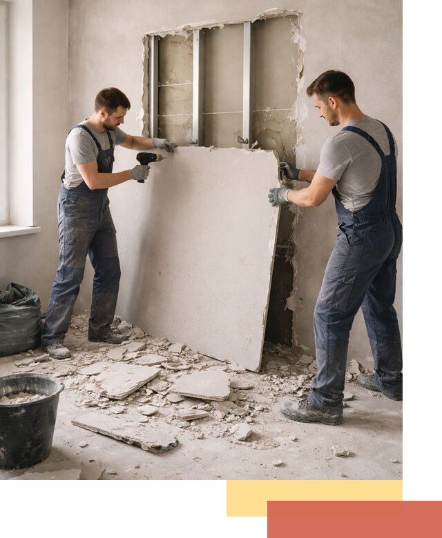 Демонтаж перегородки из гипсокартона в Фурманове быстрый и аккуратный