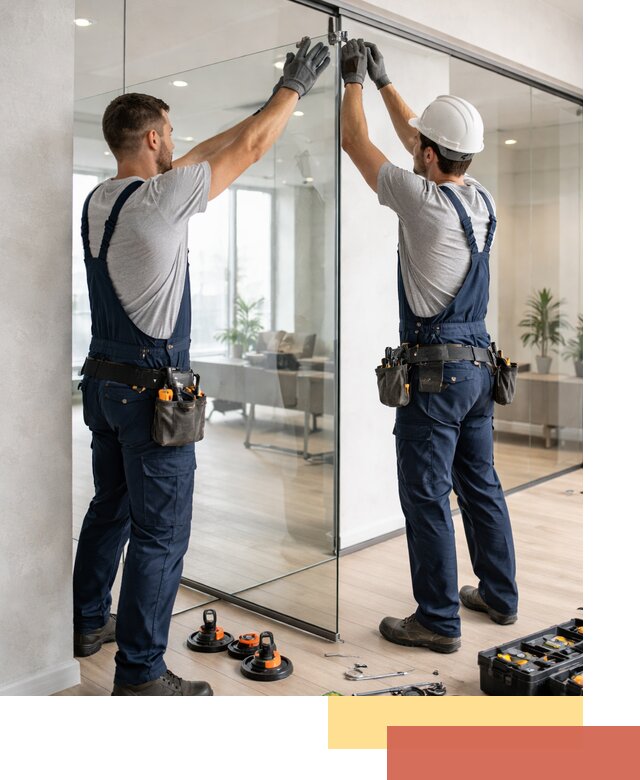 Безрамные стеклянные перегородки под ключ в Фурманове