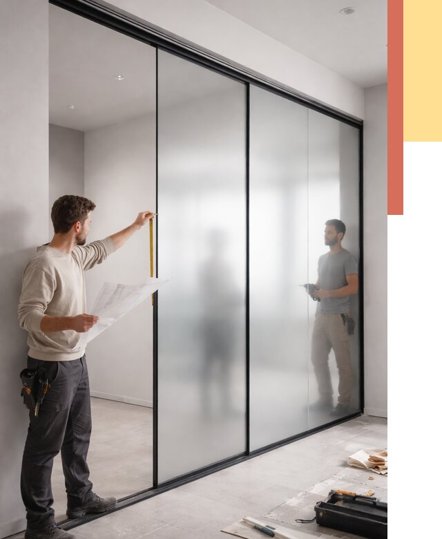 Матовые стеклянные перегородки в Фурманове от 8660 руб. — монтаж и установка | ОТДЕЛОЧНИК-Фрв