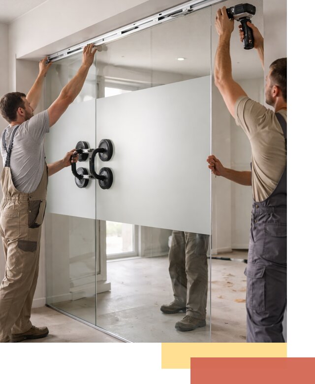 Матовые стеклянные перегородки под ключ в Фурманове