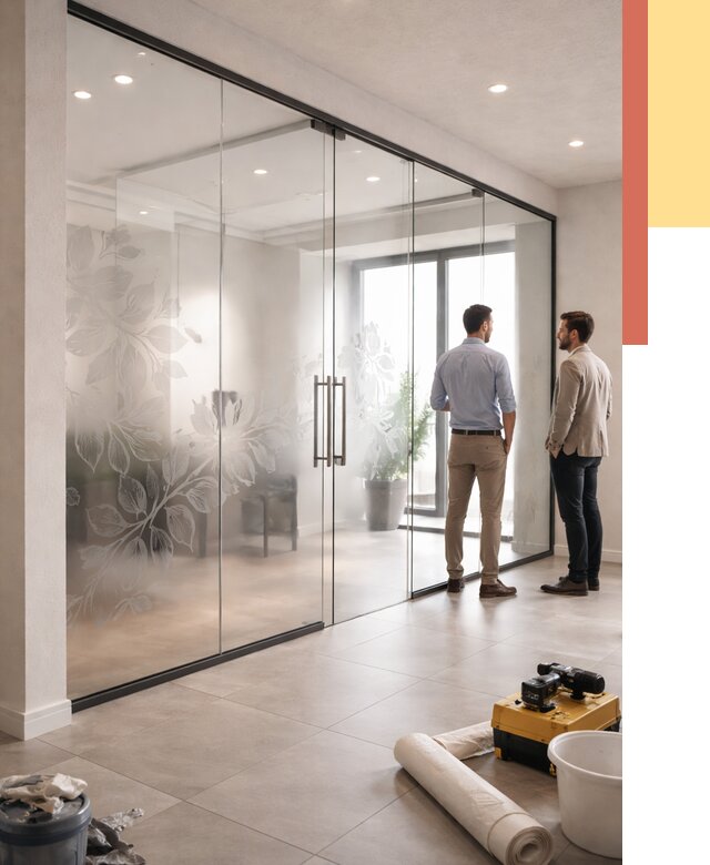 Стеклянные перегородки с рисунком в Фурманове от 12735 руб. монтаж и нанесение | ОТДЕЛОЧНИК-Фрв