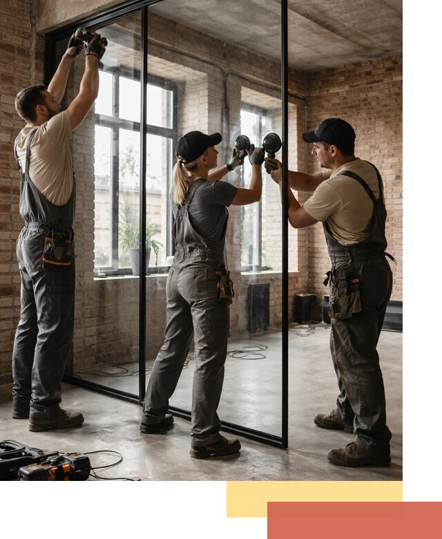 Стеклянные перегородки лофт — изготовление и монтаж в Фурманове