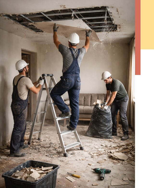 Демонтаж гипсокартонного потолка в Фурманове от 428 руб. за м2 — ОТДЕЛОЧНИК-Фрв