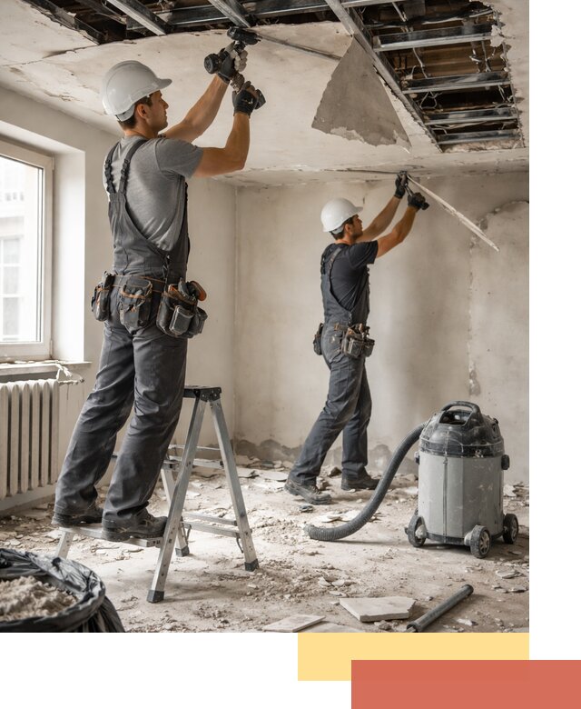 Демонтаж гипсокартонного потолка в Фурманове быстро и аккуратно