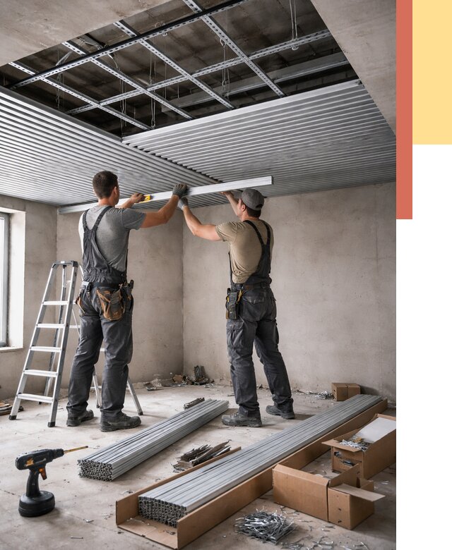 Монтаж реечного потолка в Фурманове от 4585 руб. под ключ | ОТДЕЛОЧНИК-Фрв