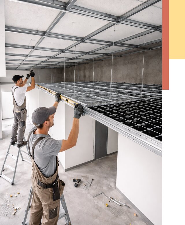 Монтаж потолка грильято в Фурманове от 458 руб./м² — быстрая сборка под ключ | ОТДЕЛОЧНИК-Фрв