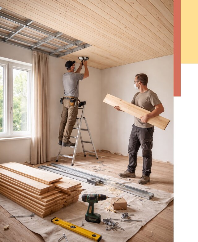 Монтаж потолка из вагонки в Фурманове от 6622 руб. | Быстро и недорого — ОТДЕЛОЧНИК-Фрв