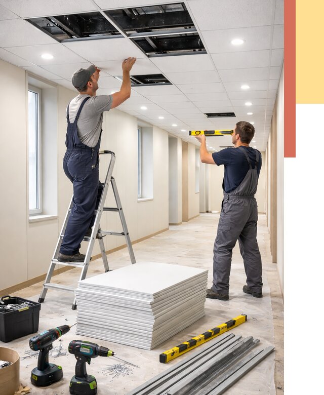 Ремонт потолка Армстронг в Фурманове от 4585 руб. — быстро и недорого | ОТДЕЛОЧНИК-Фрв