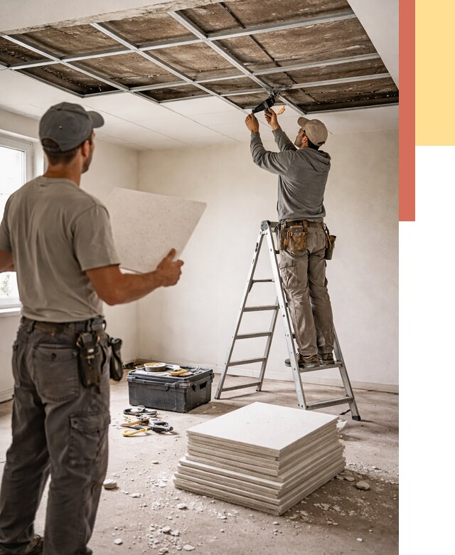 Замена плит подвесного потолка в Фурманове от 1783 руб. быстро и недорого | ОТДЕЛОЧНИК-Фрв