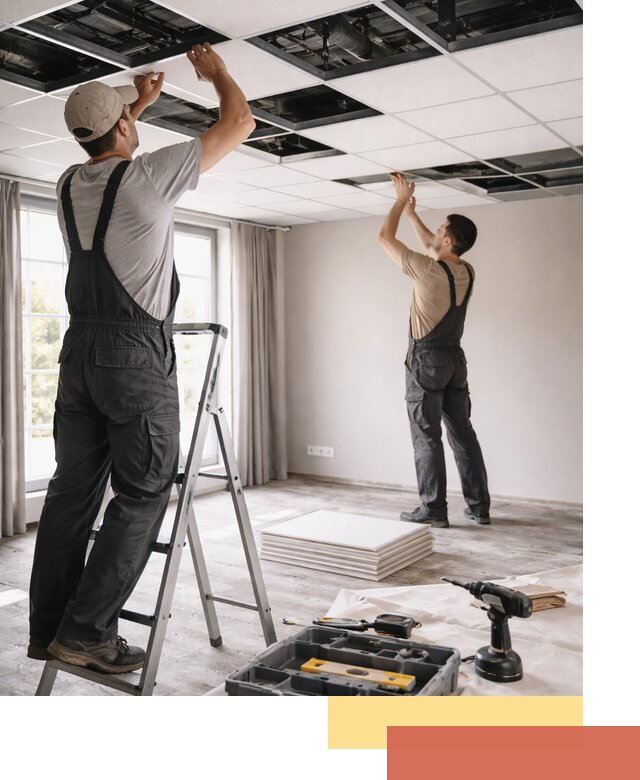 Замена плит подвесного потолка в Фурманове быстро и качественно