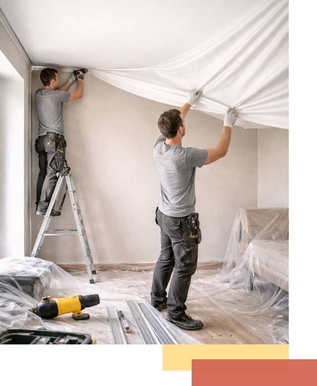 Монтаж тканевого натяжного потолка в Фурманове недорого и быстро