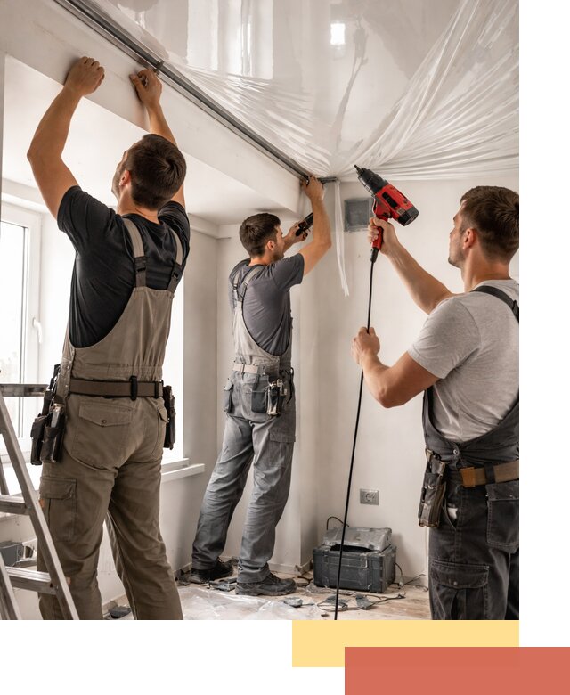 Монтаж глянцевого натяжного потолка в Фурманове быстро и качественно